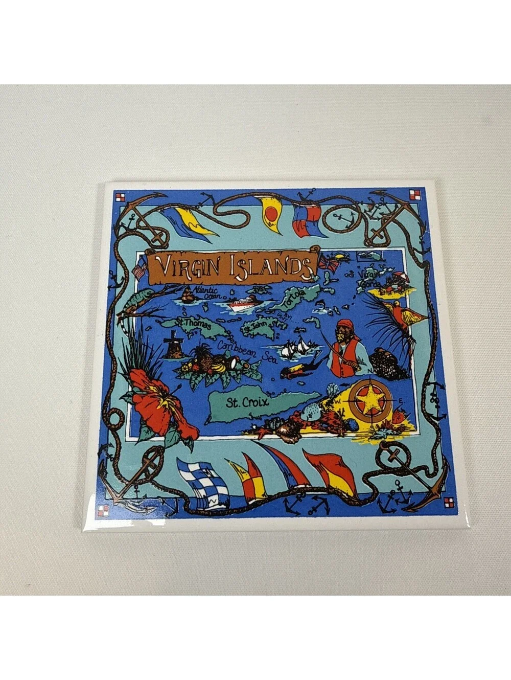 Souvenir Ceramic Tile heat proof, Virgin Islands 6